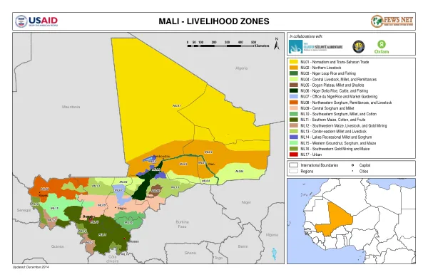 Livelihood Zone Map for Mali