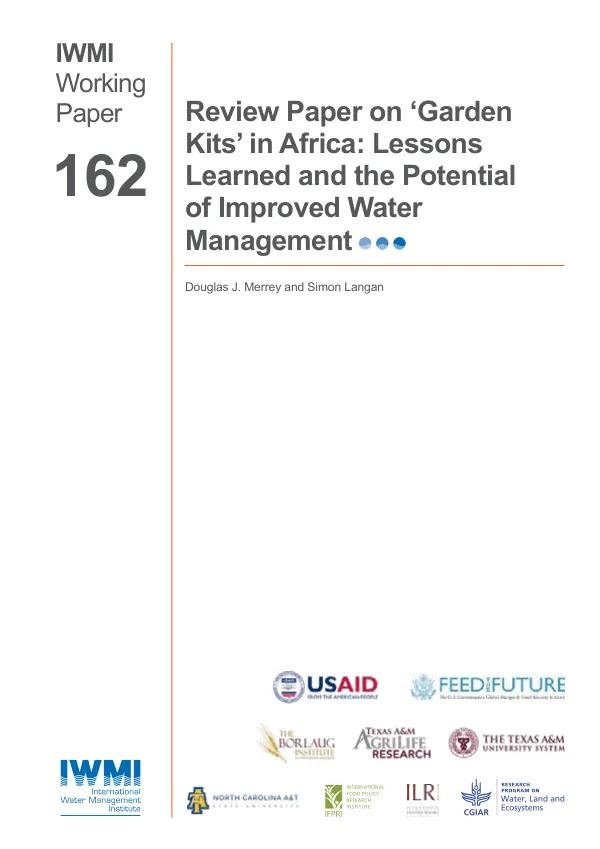 Review Paper on ‘Garden Kits’ in Africa: Lessons Learned and the Potential of Improved Water Management