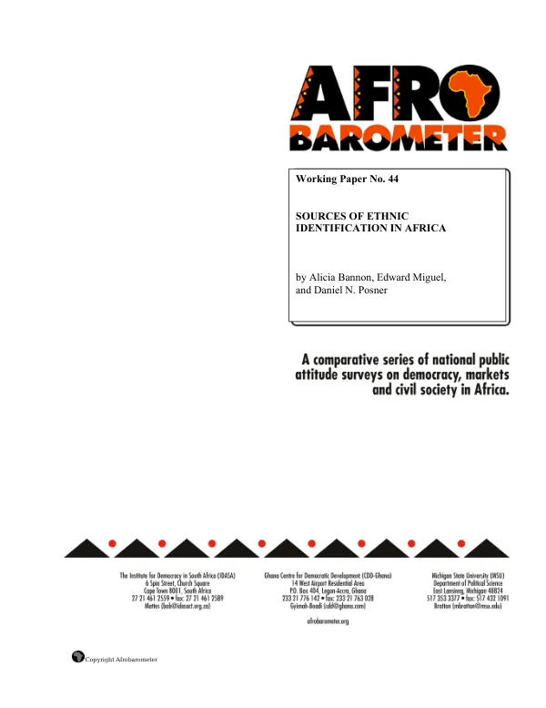 Sources of ethnic identification in Africa