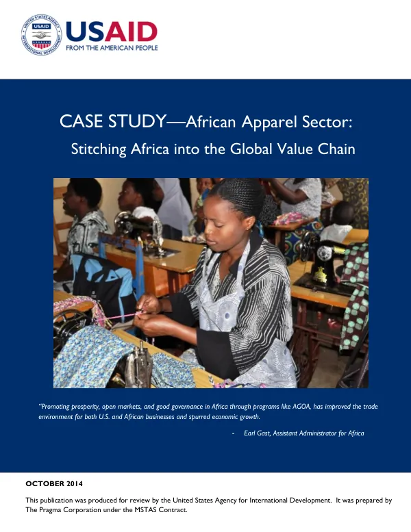 Case Study—African Apparel Sector: Stitching Africa into the Global Value Chain