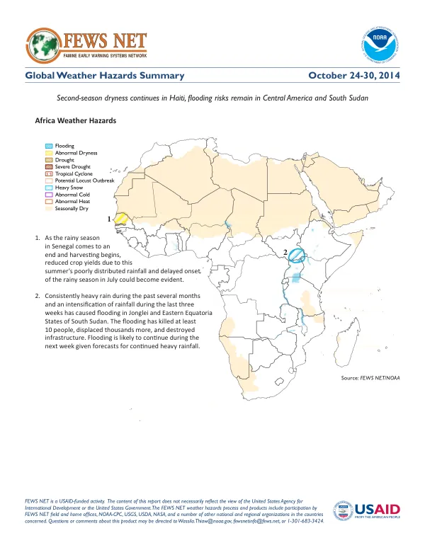 Global Weather Hazards Summary
