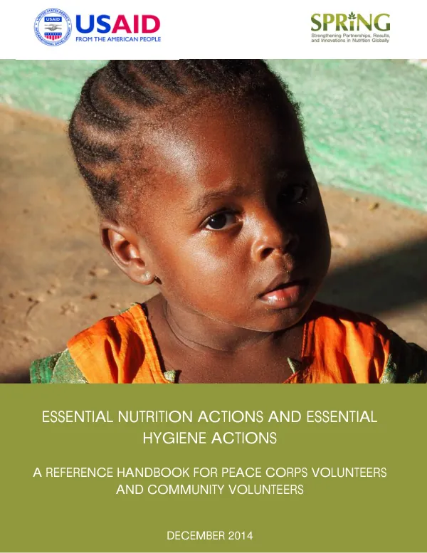 A Reference Handbook for Peace Corps Volunteers and Community Volunteers