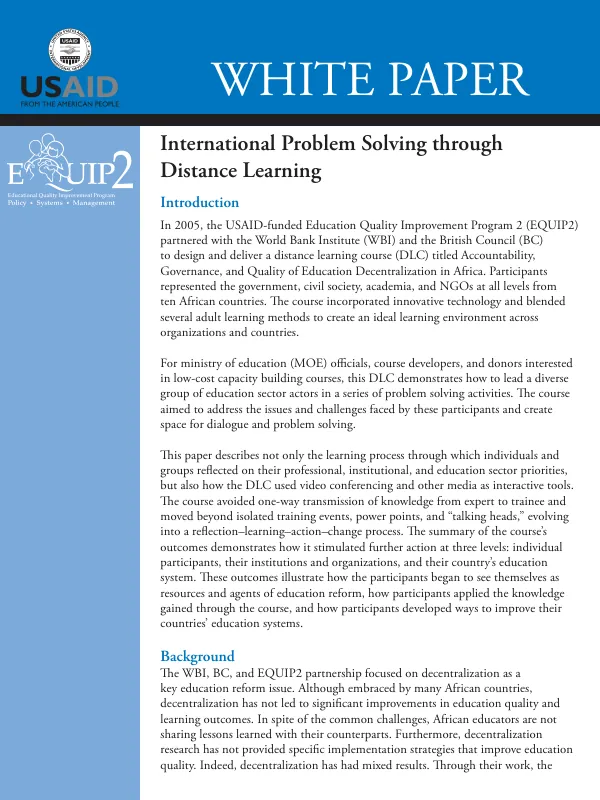 Preliminary situation analysis : Doweika Mansheit Nasser slum area