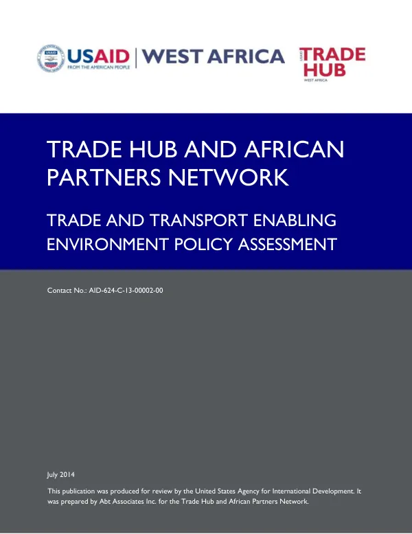 Trade and Transport Enabling Environment Policy Assessment