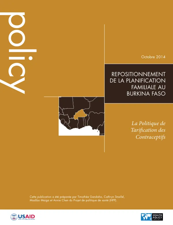 Repositionnement de la Planification Familiale au Burkina Faso : La Politique de Tarification des Contraceptifs