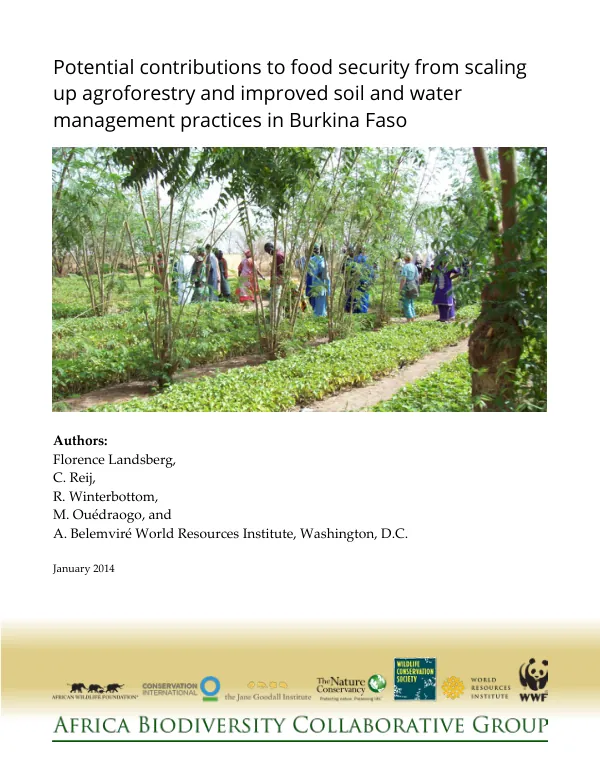 Potential contributions to food security from scaling up agroforestry and improved soil and water management practices in Burkina Faso