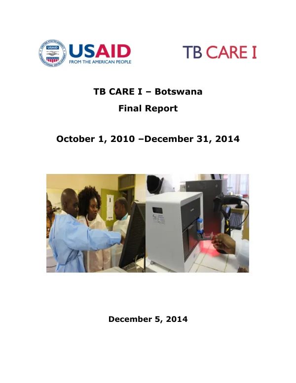 Final Report: TB CARE I – Botswana