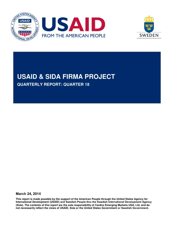 FIRMA Quarterly Report #18 - 2014 Final