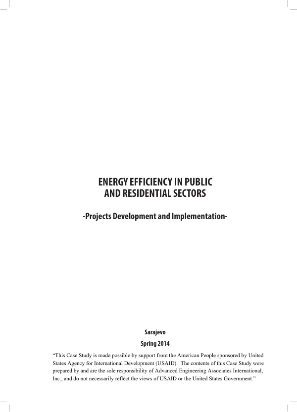 Energy Efficiency in Public and Residential Sectors