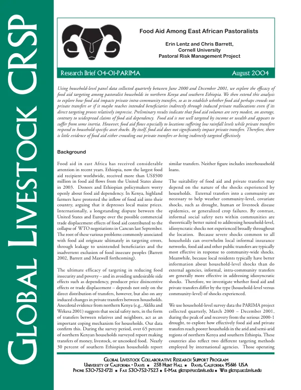 Food aid among East African pastoralists