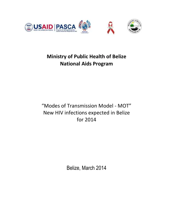 Modes of Transmission Model - MOT for Belize