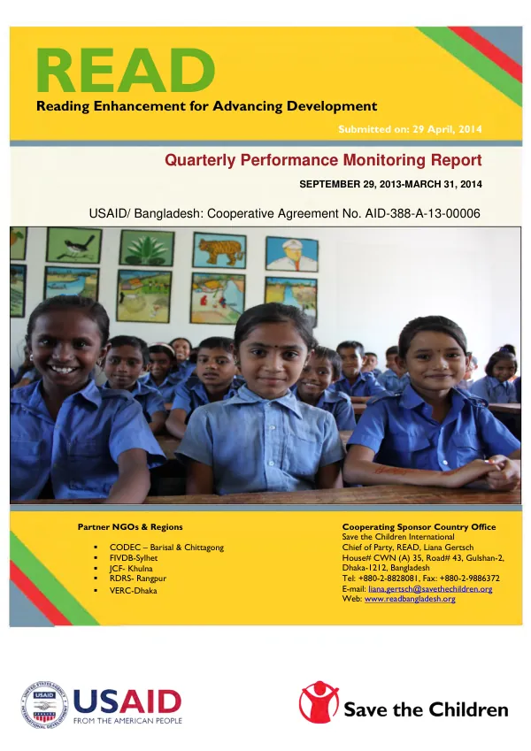Quarterly Performance Monitoring Report- 09/2013-03/2014