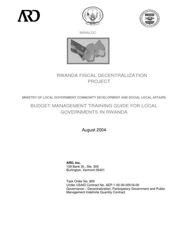 Budget management training guide for local governments in Rwanda