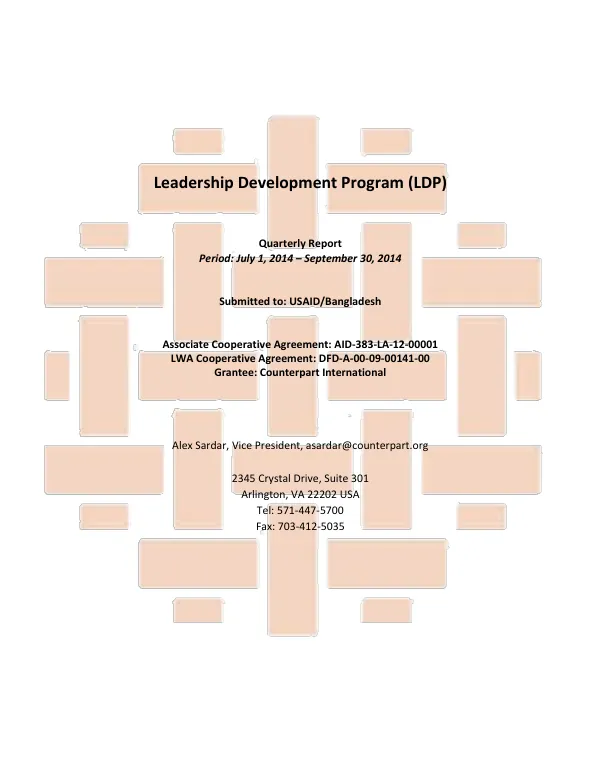 Leadership Development Program Quarterly Report 4: July 1, 2014 –September 30, 2014