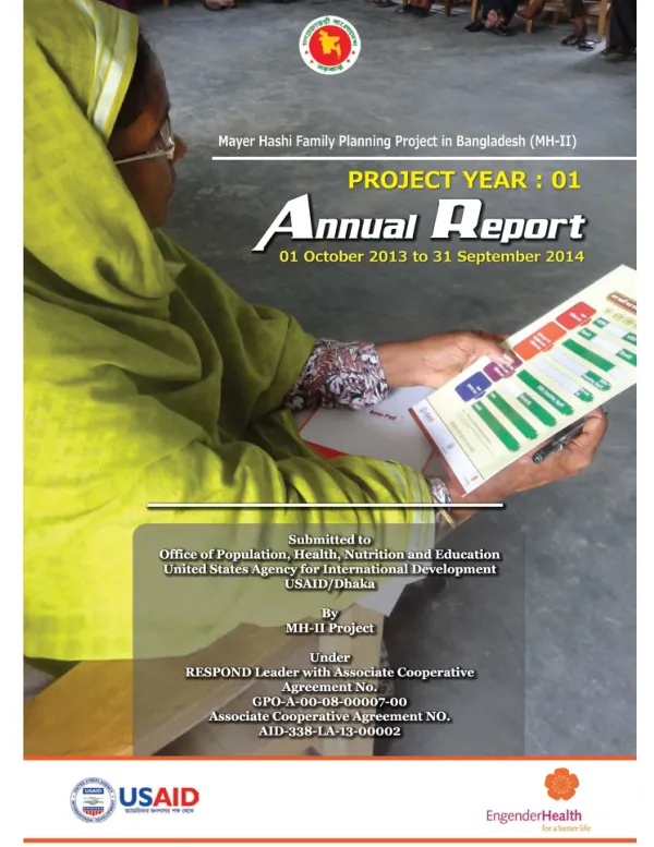 Mayer Hashi Family Planning Project in Bangladesh (MH-II) Annual Report PY1