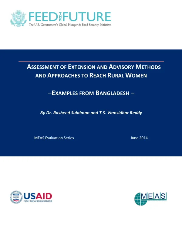 Assessment of Extension and Advisory Methods and Approaches to Reach Rural Women – Examples from Bangladesh