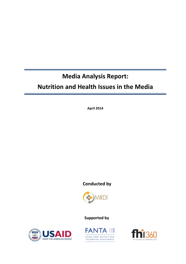 Media Analysis Report: Nutrition and Health Issues in the Media