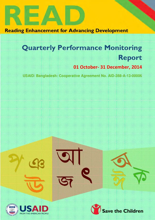 Quarterly Performance Monitoring Report 01 October- 31 December, 2014