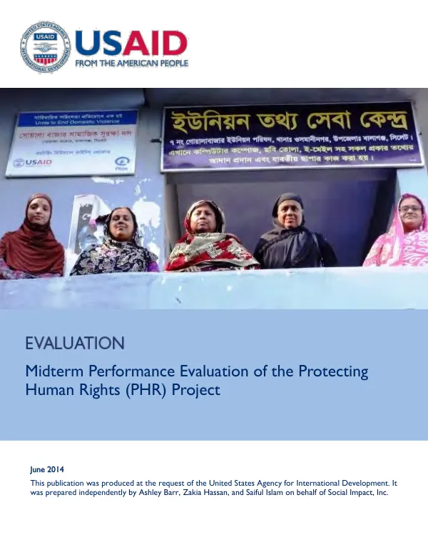 Midterm Performance Evaluation of the Protecting Human Rights (PHR) Project