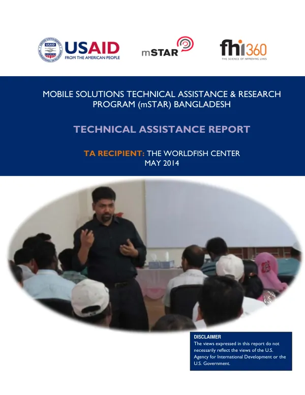 Technical Assistance Report: The WorldFish Center