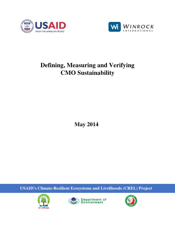 Defining, Measuring and Verifying CMO Sustainability