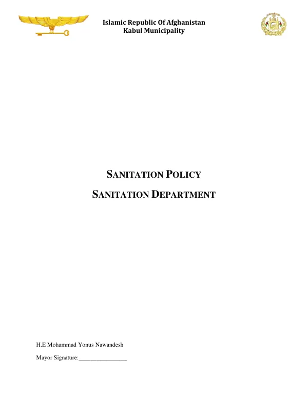 Sanitation Policy
