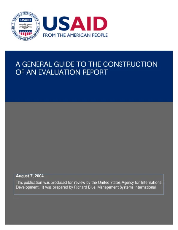 General guide to the construction of an evaluation report