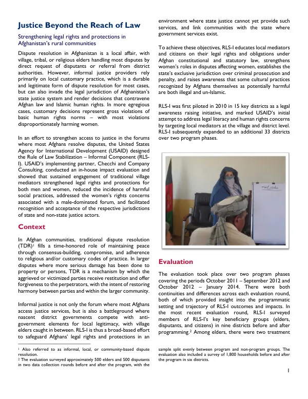 Strengthening legal rights and protections in Afghanistan’s rural communities
