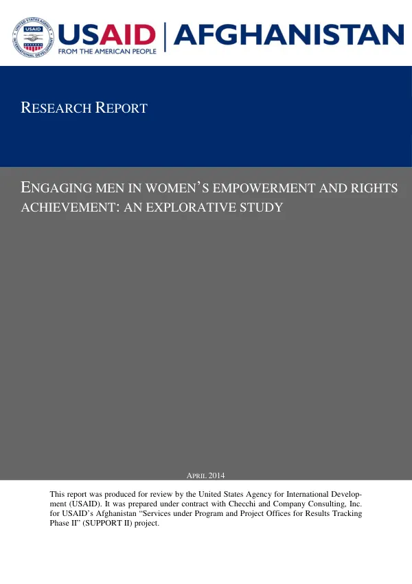 Engaging Men in Women’s Empowerment and Rights Achievement: An Exploratory Study