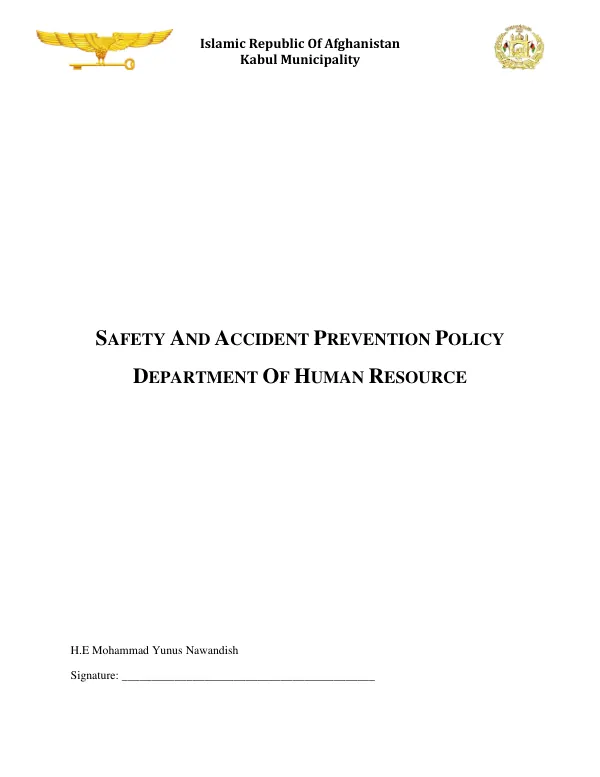Safety and Accident Prevention Policy