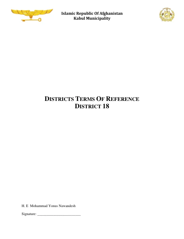 District 18 Terms of Reference