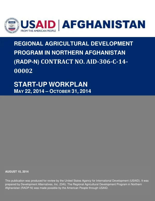RADP-N Workplan