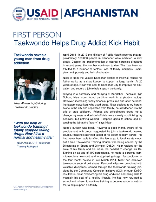 Taekwondo Helps Drug Addict Kick Habit