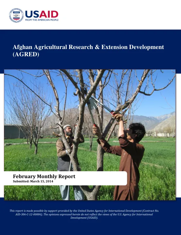 AGRED Monthly Report- February 2014