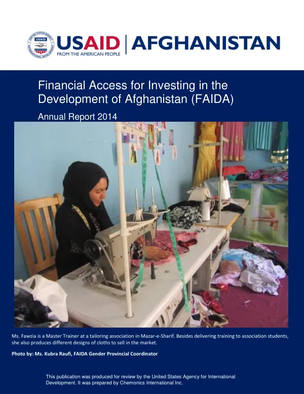 Financial Access for Investing in the Development of Afghanistan (FAIDA) Annual Report 2014