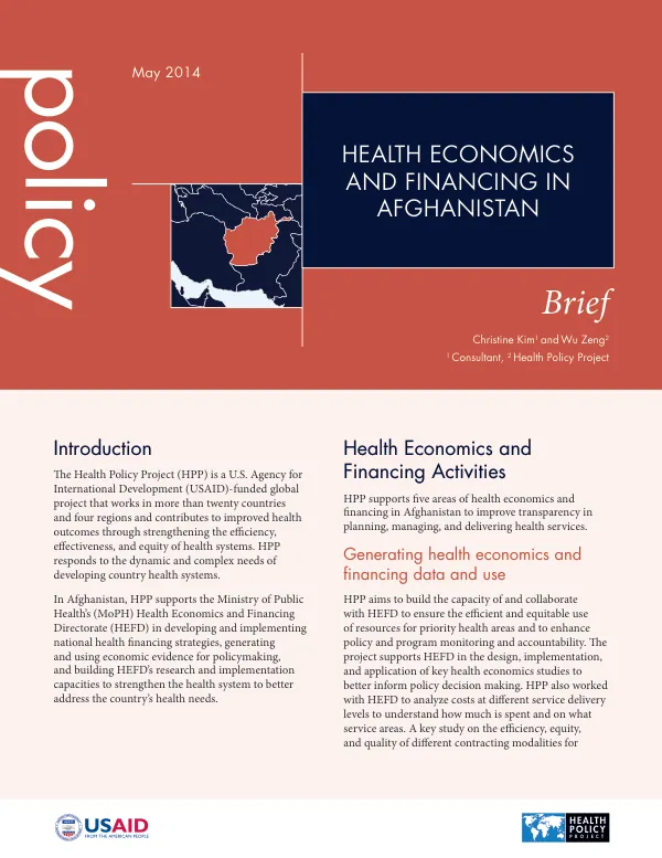 Health Economics and Financing in Afghanistan