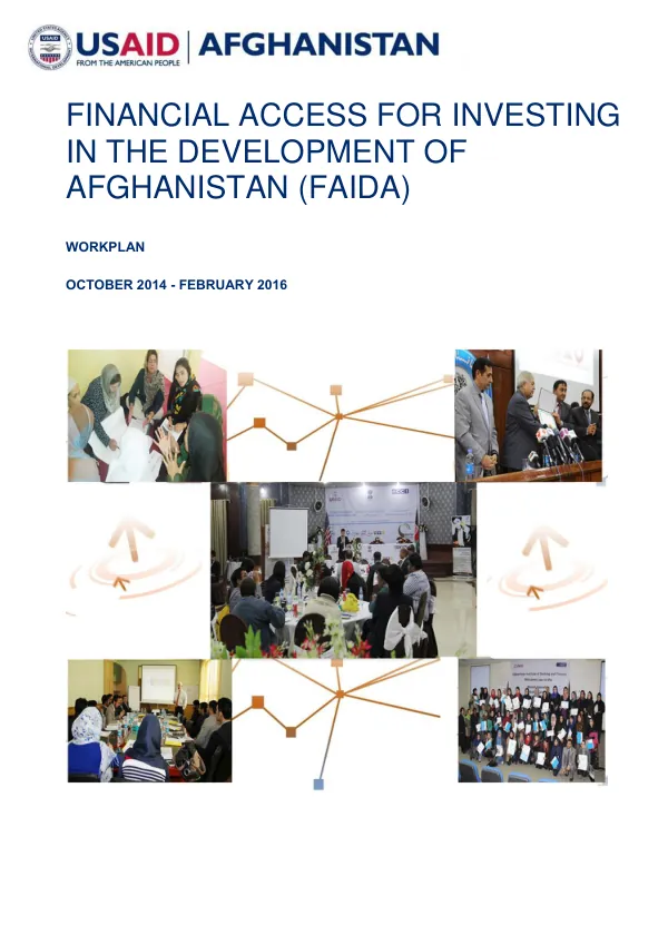 Financial Access for Investing in the Development of Afghanistan (FAIDA) Workplan 2014-2016