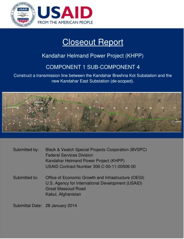 KHPP SubCLIN 1.4 – KDET Closeout Report