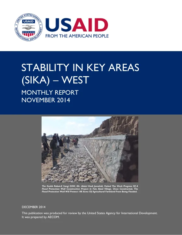 Stability In Key Areas (SIKA) – West / Monthly Report – November 2014
