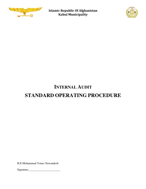 Standard Operating Procedure for Internal Audit
