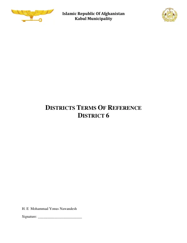 District 6 Terms of Reference
