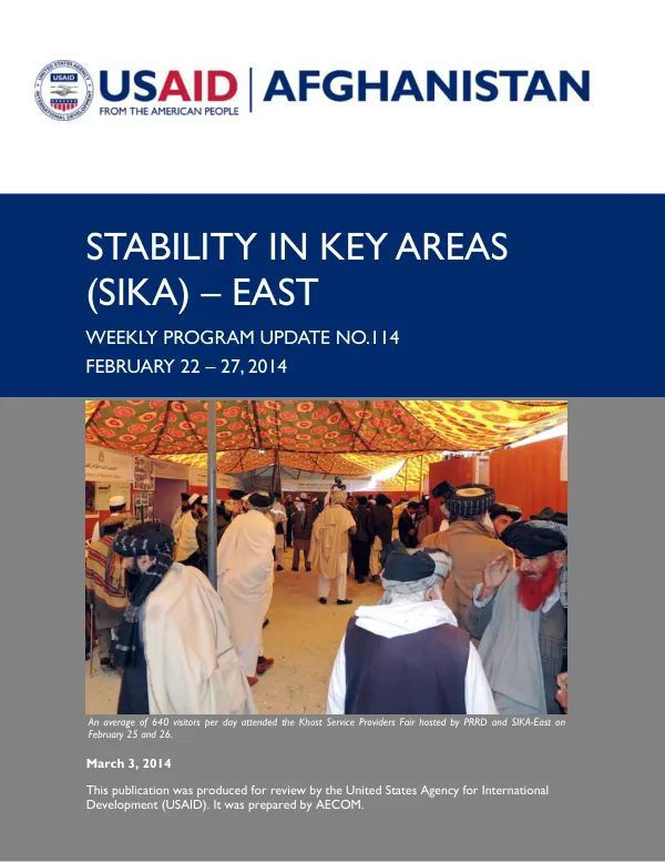 SIKA-EAST Weekly Program Update: February 22 - 27, 2014