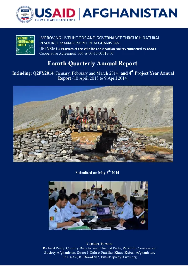 Improving Livelihoods and Governance through Natural Resource Management in Afghanistan (IGLNRM)