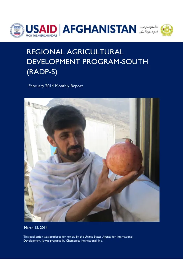 Regional Agricultural Development Program-South February 2014 Monthly Report