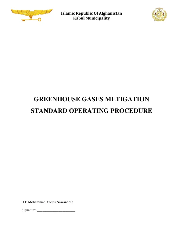 Greenhouse Gases Mitigation Standard Operating Procedure