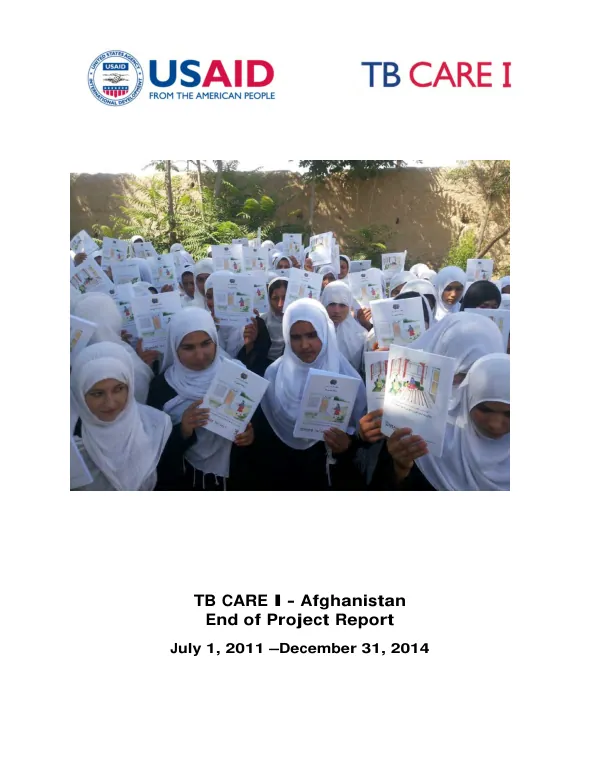 TB CARE I - Afghanistan End of Project Report