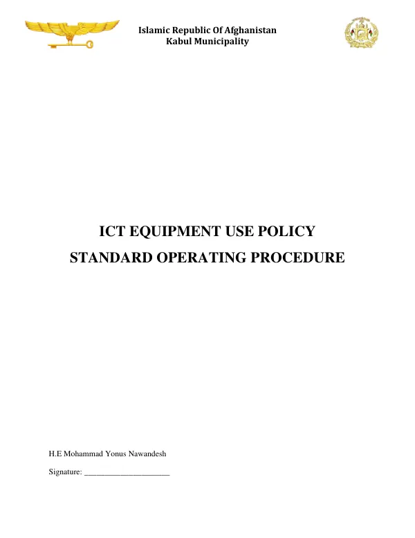 ICT EQUIPMENT USE POLICY STANDARD OPERATING PROCEDURE