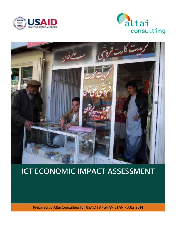 ICT Economic Impact Assessment for Afghanistan