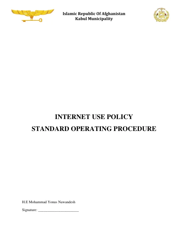 Internet Use Policy Standard Operating Procedure