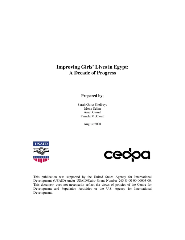 Improving girls" lives in Egypt : a decade of progress
